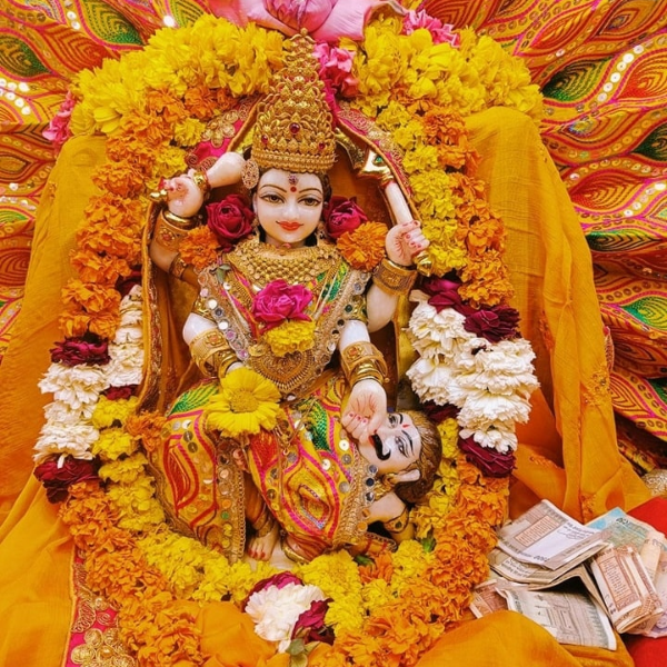 Offer Yellow Saree to Maa Baglamukhi