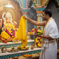 Offer Peela Peda & Yellow Chunari to Maa Baglamukhi