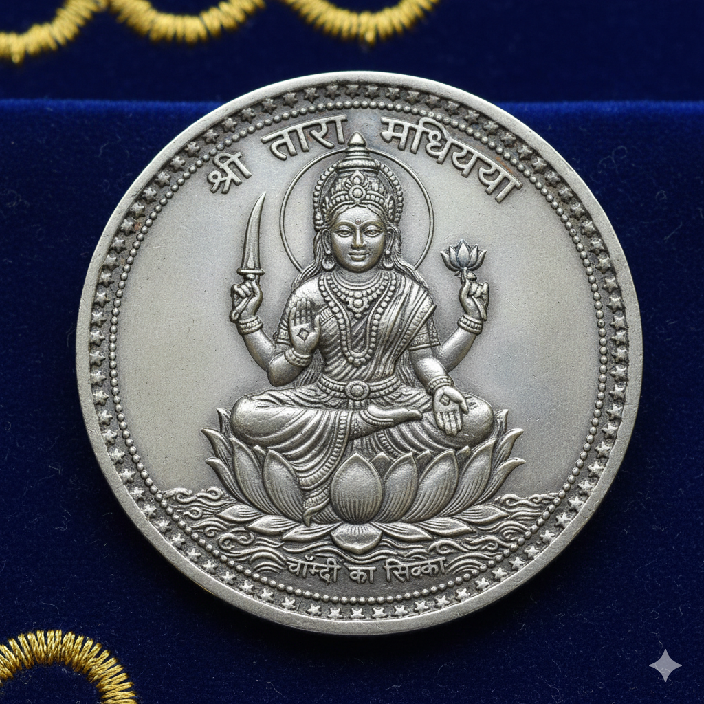 Silver Coin Offer To Maa Tara Devi